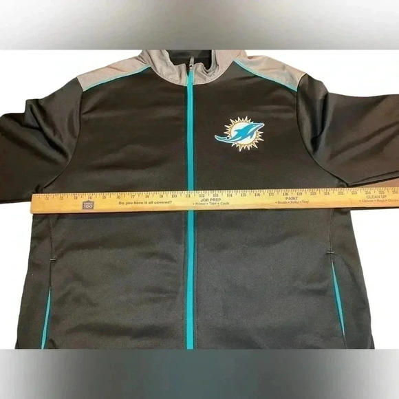 Men's NFL Miami Dolphins Therma Base Zip up Majestic Large EUC - Picture 7 of 8